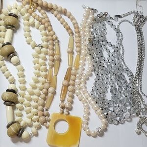 Elegant Multi-Strand Beaded Necklace Lot